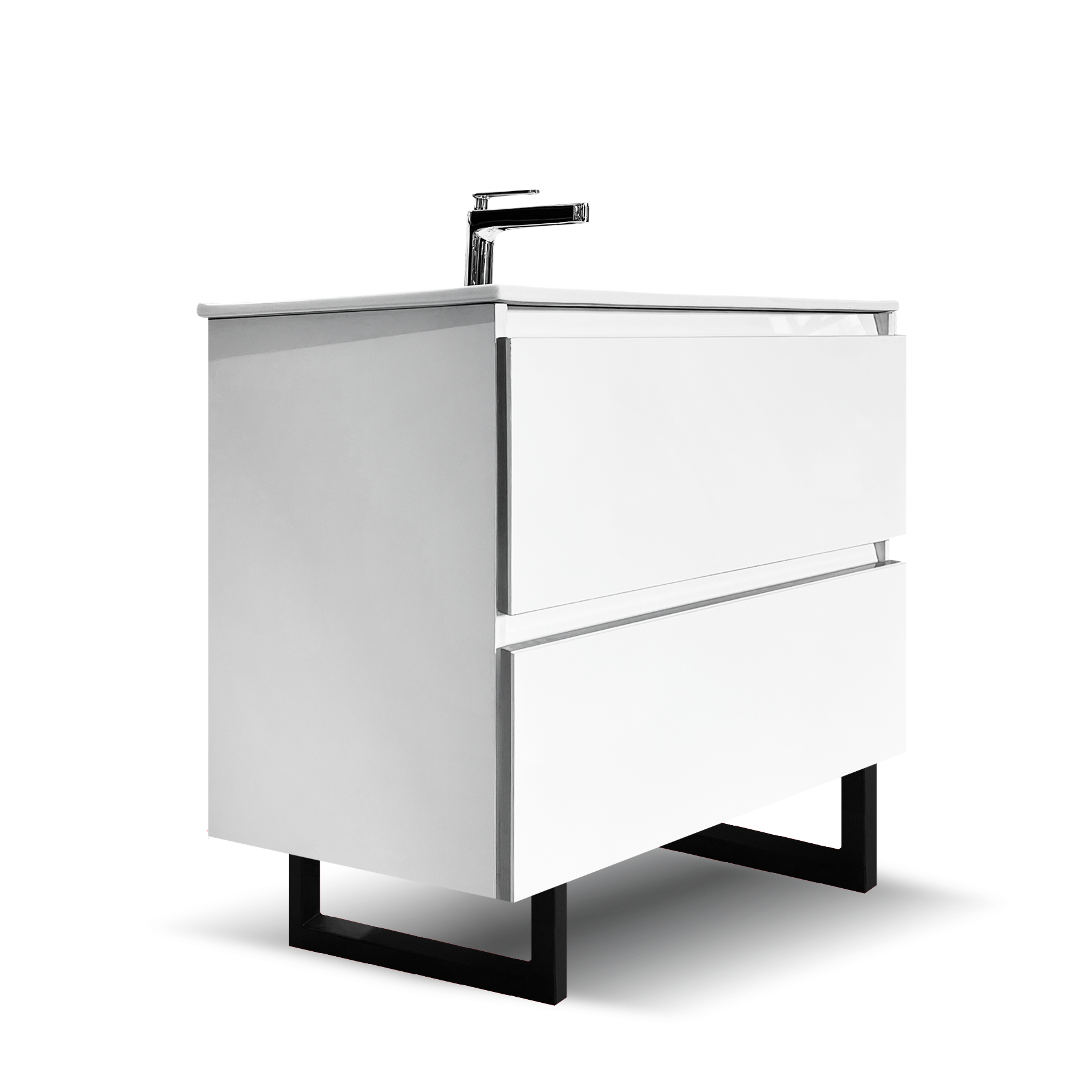 Mueble de Baño Lumi 2p 80cm Blanco Brillo