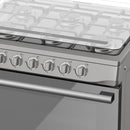 ESTUFA DE 6 QUEMADORES CON HORNO DE 142L-CUBIERTA DE VIDRIO TEMPLADO Y SOPORTES DE SARTENES DE HIERRO FUNDIDO NUUR MODELO:ESTUFA6Q