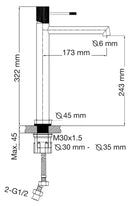 MONOMANDO LAVABO ALTO MONET 76.0102N