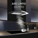 CAMPANA EXTRACTORA A PARED ACERO INOXIDABLE Y CRISTAL TEMPLADO 60 CM COLOR NEGRO MODELO:CAMEXPA60AVN