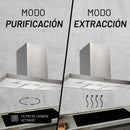 CAMPANA EXTRACTORA A PARED ACERO INOXIDABLE 90 CM MODELO:CAMEXPA90A