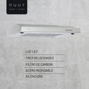 CAMPANA EXTRACTORA A PARED ACERO INOXIDABLE Y CRISTAL 60 CM MODELO:CAMEXPA60AV