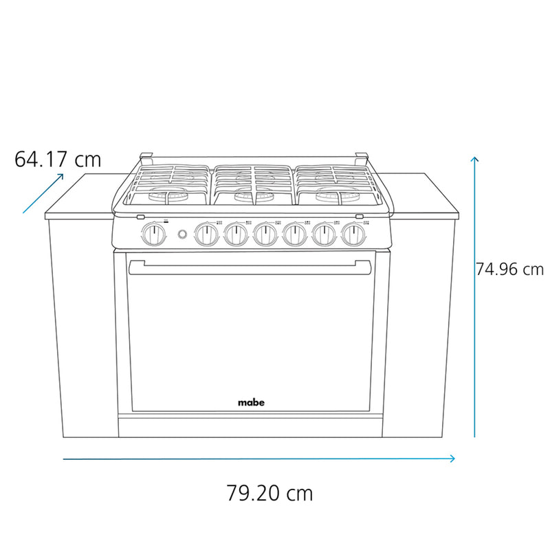 Combo Campana y Estufa 80 cm (30 pulgadas) Plata Mercury Mabe