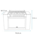 ESTUFA DE EMPOTRE 80CM (30PULGADAS) PLATA MERCURIAL MABE MA0C80500CI3