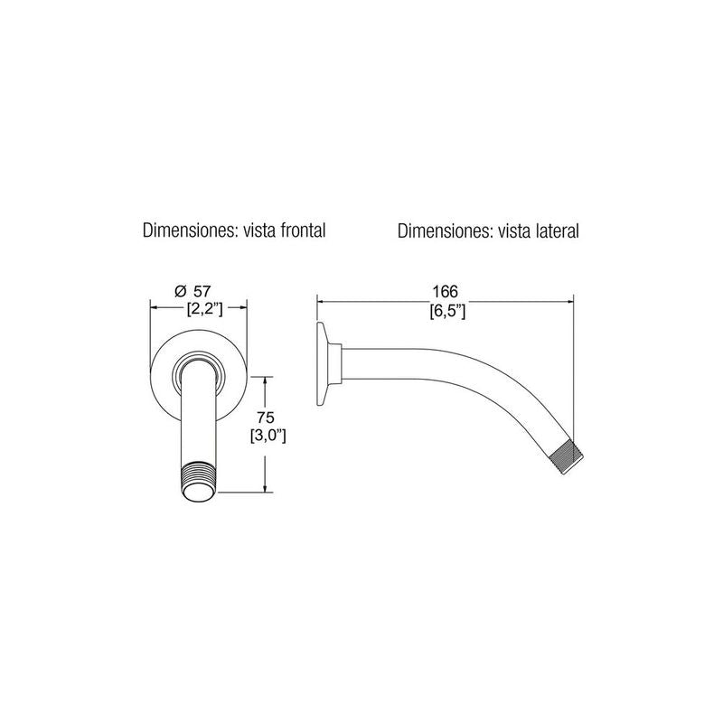 REGADERA BRAZO Y CHAPETON FIJO CROMO H102-TR011