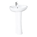 KIT LAVABO LUANDA CON PEDESTAL & MONOMANDO DAMASCO