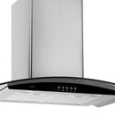 CAMPANA EXTRACTORA A PARED ACERO INOXIDABLE Y CRISTAL TEMPLADO 90 CM MODELO:CAMEXPA90AV