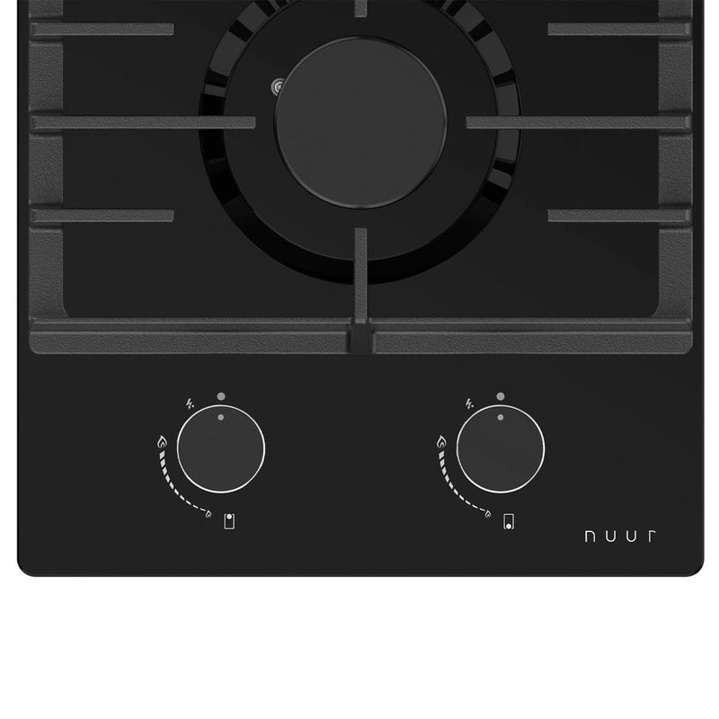 PARRILLA DE GAS DE VIDRIO TEMPLADO EMPOTRABLE 2 QUEMADORES NUUR MODELO:PARGA2VT