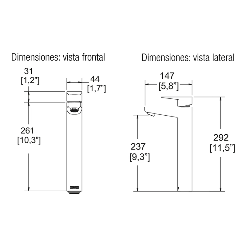 MONOMANDO DE LAVABO CENTUARY ALTO E-943