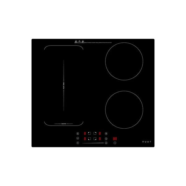PARRILLA DE INDUCCIÓN 4 QUEMADORES 7,400W-220V-BOOSTER-ZONA FLEX MODELO:PARIN4-B
