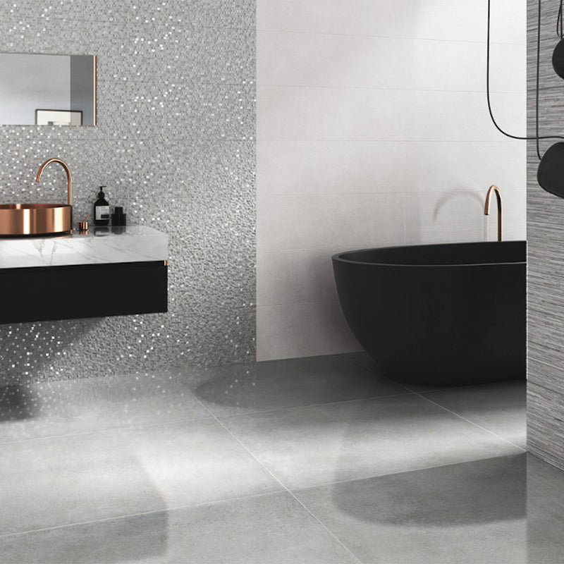 MURO PORCELANICO ICE WHITE ACABADO  BLANCO 25 X 75 (CAJA DE 1.45 M2)