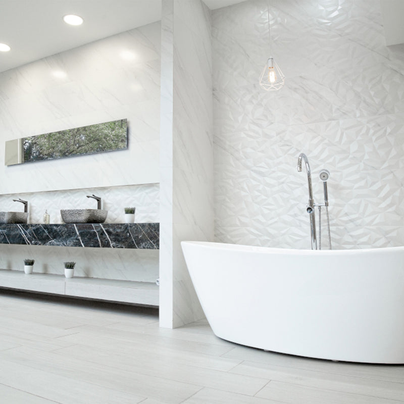 PISO CERAMICO CHELSEA DECO CARRARA RELIEVE 40X120 (1.44 M2)