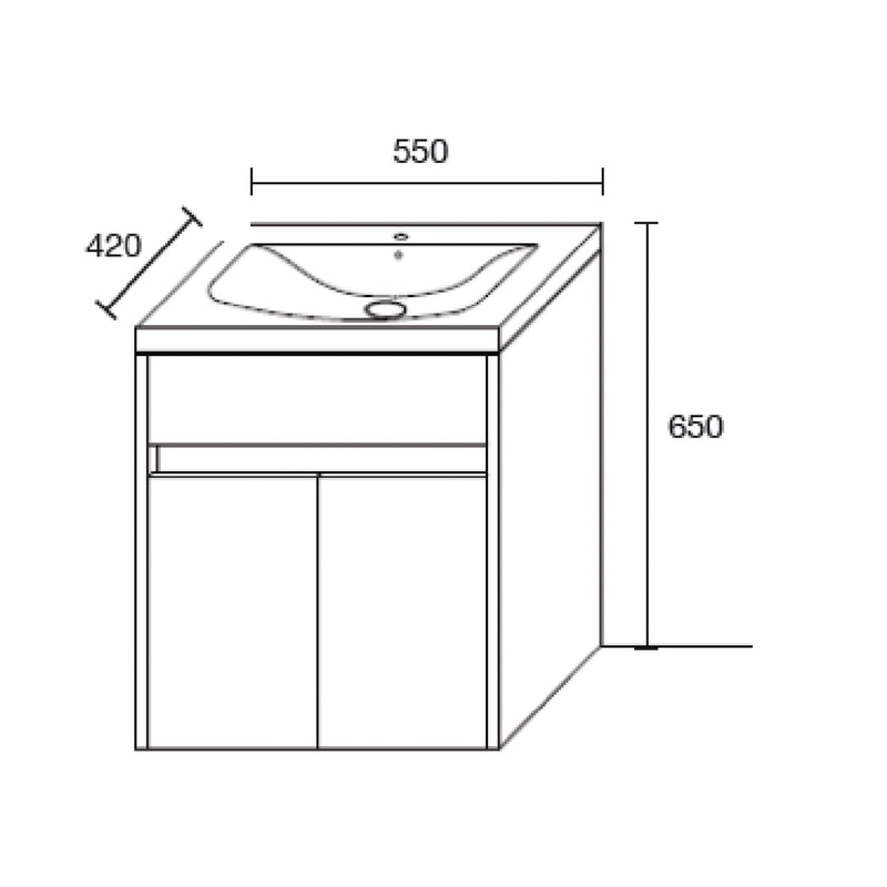 GABINETE DE BAÑO BURGOS 55 550 x 650 x 420 MM