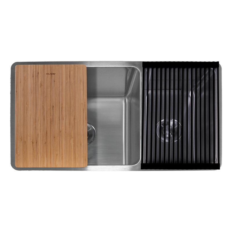 TARJA DE ACERO INOXIDABLE DOBLE TINA ELKAY PARA COCINA EU32189ACO