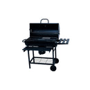 AASADOR DE CARBON TIPO BARRIL CON MESAS DE TRABAJO Y TERMÓMETRO - 45" LARGO NUUR MODELO:ASCARBA45