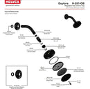 REGADERA DE CHORRO FIJO EXPLORA-H-201-OB