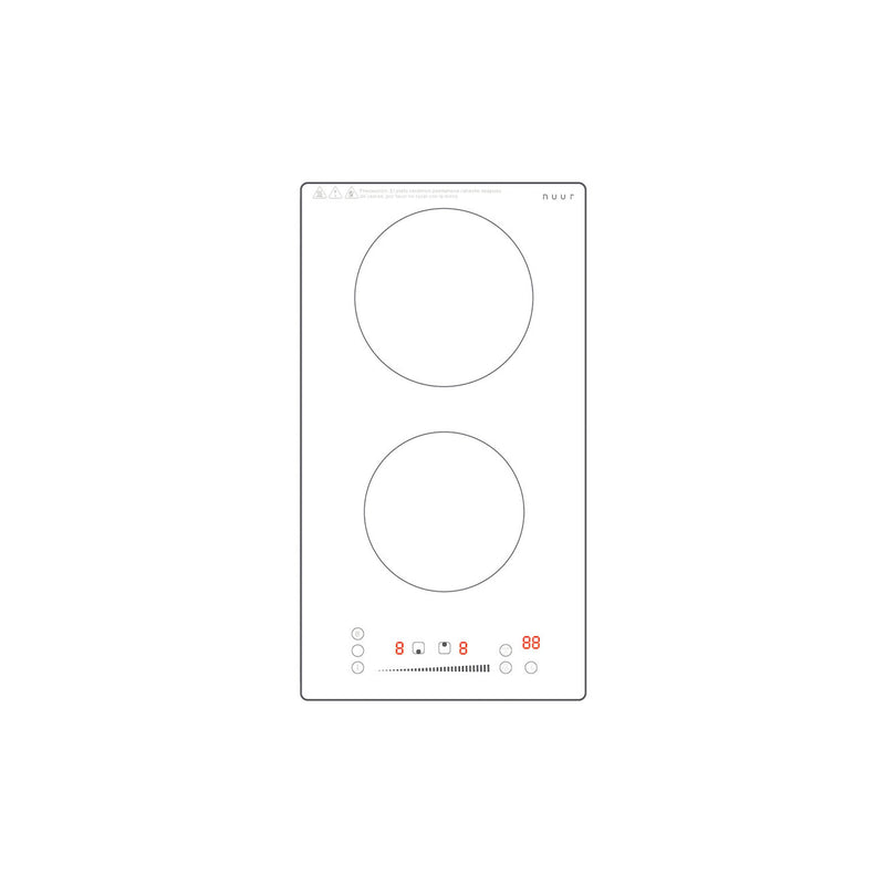 PARRILLA DE INDUCCIÓN VERTICAL COLOR BLANCO 2 QUEMADORES 1,000W C/U MODELO:PARIN2-BB
