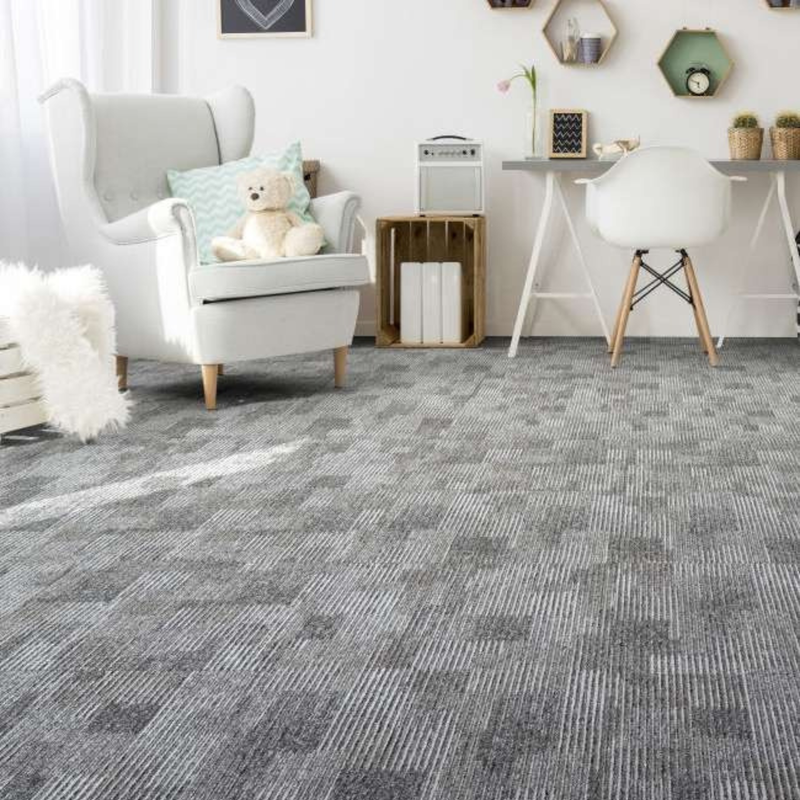 ALFOMBRA MODULAR CRYSTAL 185 ALTO TRAFICO RIZO OZ 100% NYLON  (CAJA 5 M2 CON 20 PIEZAS 50X50)