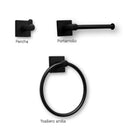 KIT DE ACCESORIOS PARA BAÑO KAPPA 3 PIEZAS NEGRO MATE