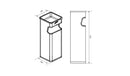BOTE DE BASURA CUADRADO GRANDE INOXIDABLE BI70390