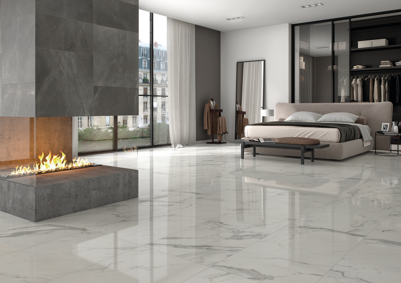 PISO PORCELANICO BOREAS BIANCO ESMALTADO RECTIFICADO 59.3X119 (CAJA 2.12)3PZS