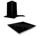COMBO 60CM PARRILLA Y CAMPANA DE PARED NEGRA EB-3460CO
