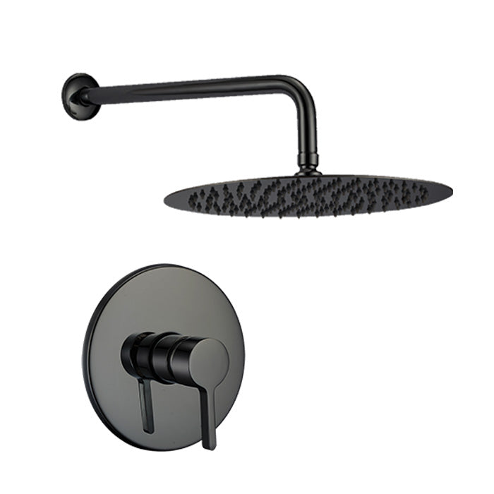 JUEGO MONOMANDO REDONDO EMPOTRABLE CON REGADERA RADIUM BLACK CE03.101N