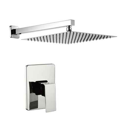 JUEGO MONOMANDO CUADRADO EMPOTRABLE CON REGADERA TETRA CROME CE06.101