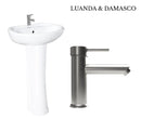 KIT LAVABO LUANDA CON PEDESTAL & MONOMANDO DAMASCO