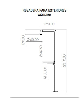 REGADERA PARA EXTERIORES WS62.050GO GRIS OXFORD
