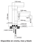MONOMANDO LAVABO BAJO DAMASCO NEGRO 3212N
