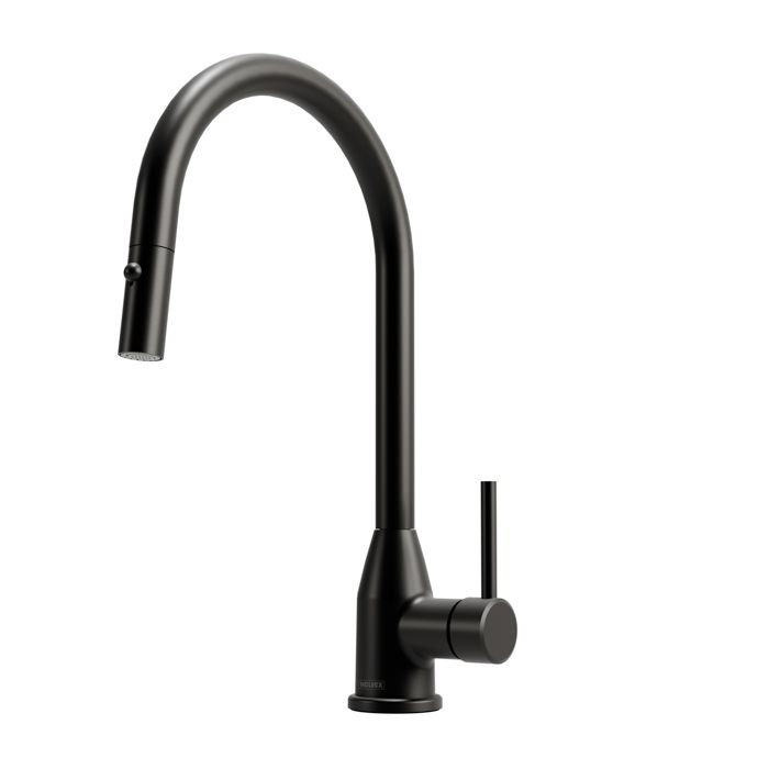 MONOMANDO FREGADERO RETRACTIL 2 CHORROS KAMPA EBANO E-314-EB