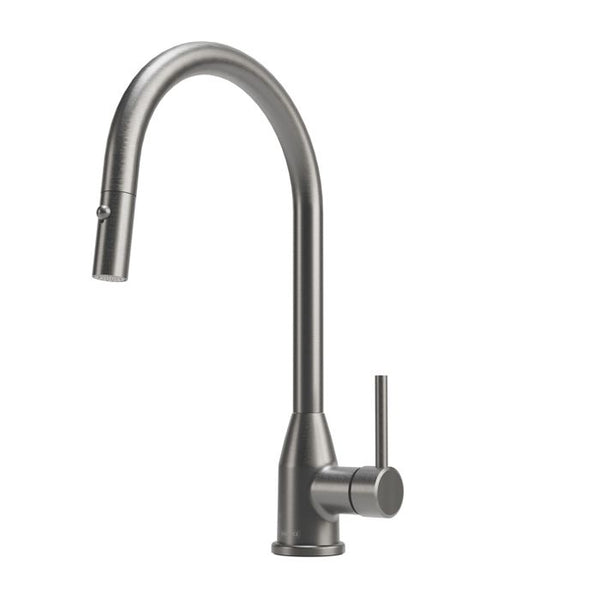 MONOMANDO FREGADERO RETRACTIL 2 CHORROS KAMPA TITANIO E-314-TN