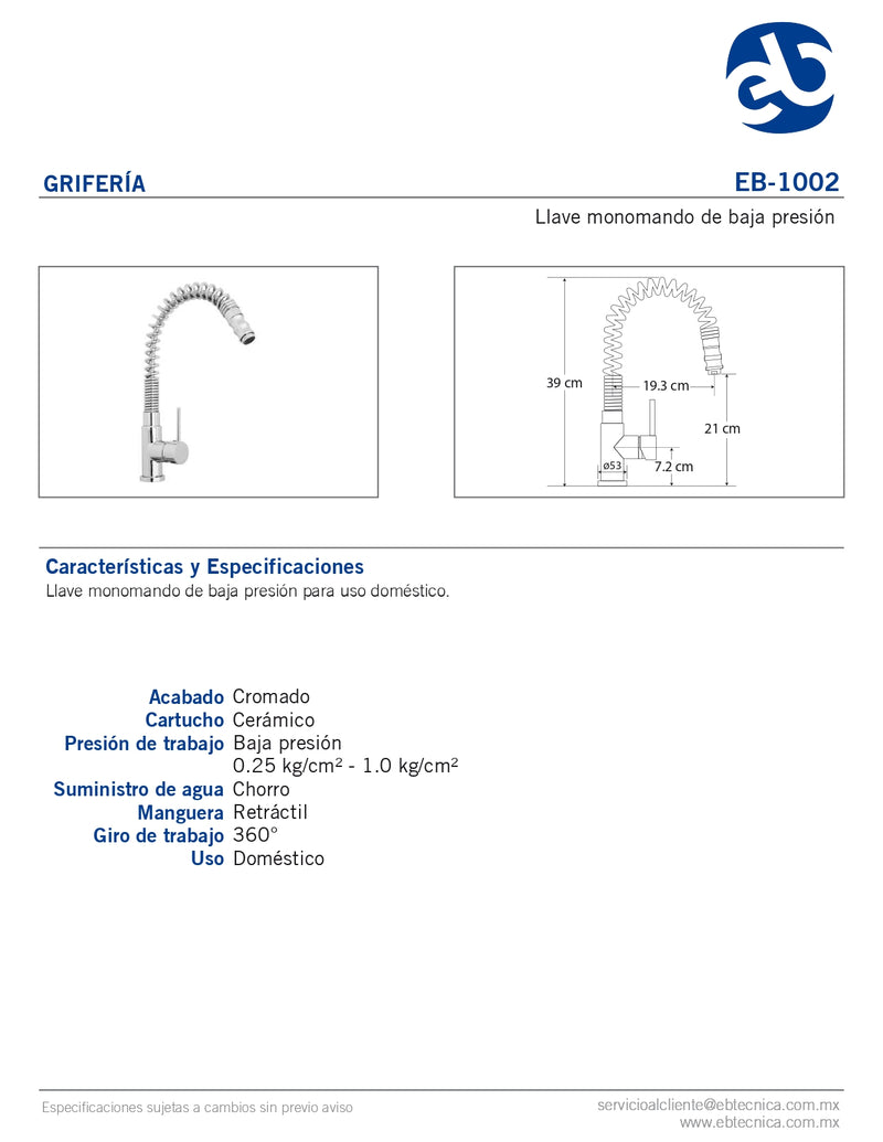 MONOMANDO PARA COCINA EB-1002