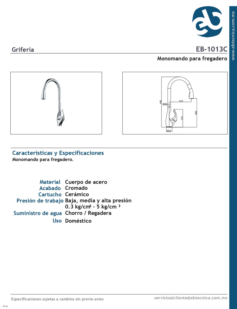 MONOMANDO PARA COCINA EB-1013C