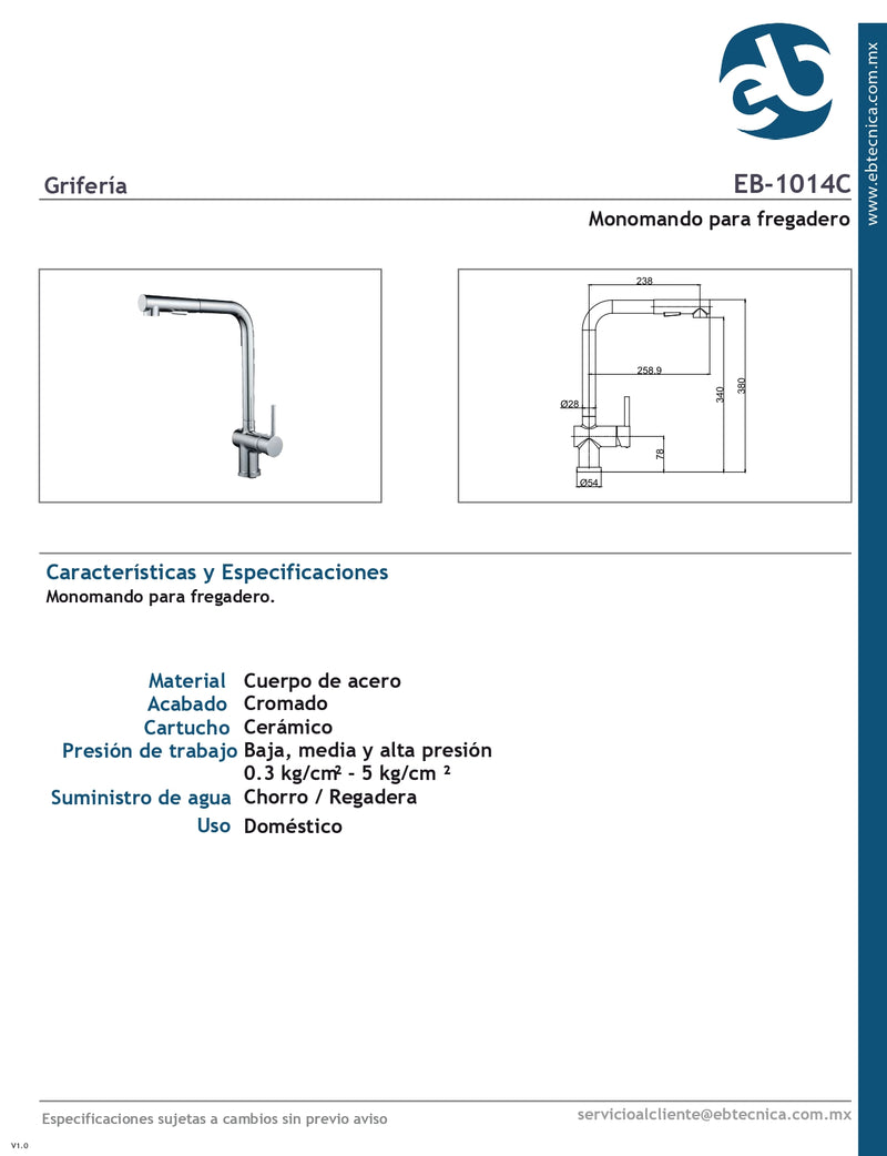 MONOMANDO PARA COCINA EB-1014C