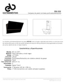 CAMPANA DE PARED INCLINADA 60 CM EN CRISTAL EB-332