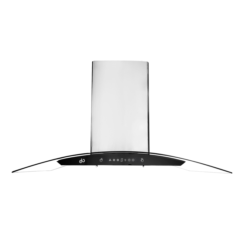 CAMPANA DE PARED 90 CM EN CRISTAL CURVO EB-392A