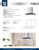 CAMPANA DE PARED 90 CM EN CRISTAL CURVO EB-392A