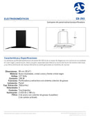 CAMPANA DE PARED 90 CM EN CRISTAL CURVO EB-393