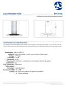 CAMPANA DE ISLA ACERO INOXIDABLE 90CM EB-393IC