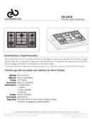 PARRILA A GAS 90CM 6 QUEMADORES EB-483A