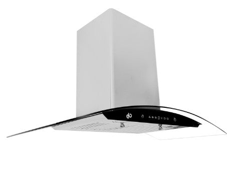 CAMPANA DE PARED 90 CM EN CRISTAL CURVO EB-392A