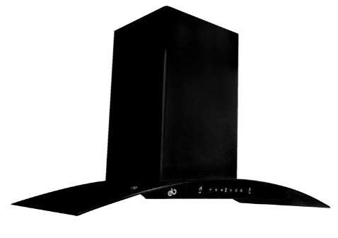 CAMPANA DE PARED 90 CM EN CRISTAL CURVO EB-393