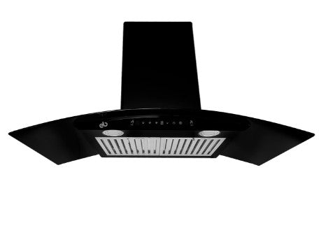 CAMPANA DE PARED 90 CM EN CRISTAL CURVO EB-393