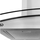 CAMPANA DE PARED 90 CM EN CRISTAL CURVO EB-388C