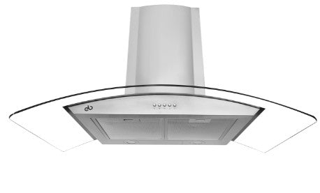 CAMPANA DE PARED 90 CM EN CRISTAL CURVO EB-388C