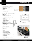 TARJA DE ACERO INOXIDABLE DOBLE TINA ELKAY PARA COCINA EU32189ACO