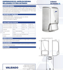 DISPENSADOR DE JABÓN EN ESPUMA RELLENABLE FUTURA SATINADO ACERO INOXIDABLE AC45000