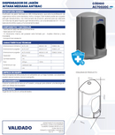DISPENSADOR DE JABÓN AITANA MEDIANA ANTIBAC HUMO AC70020C